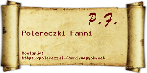 Polereczki Fanni névjegykártya